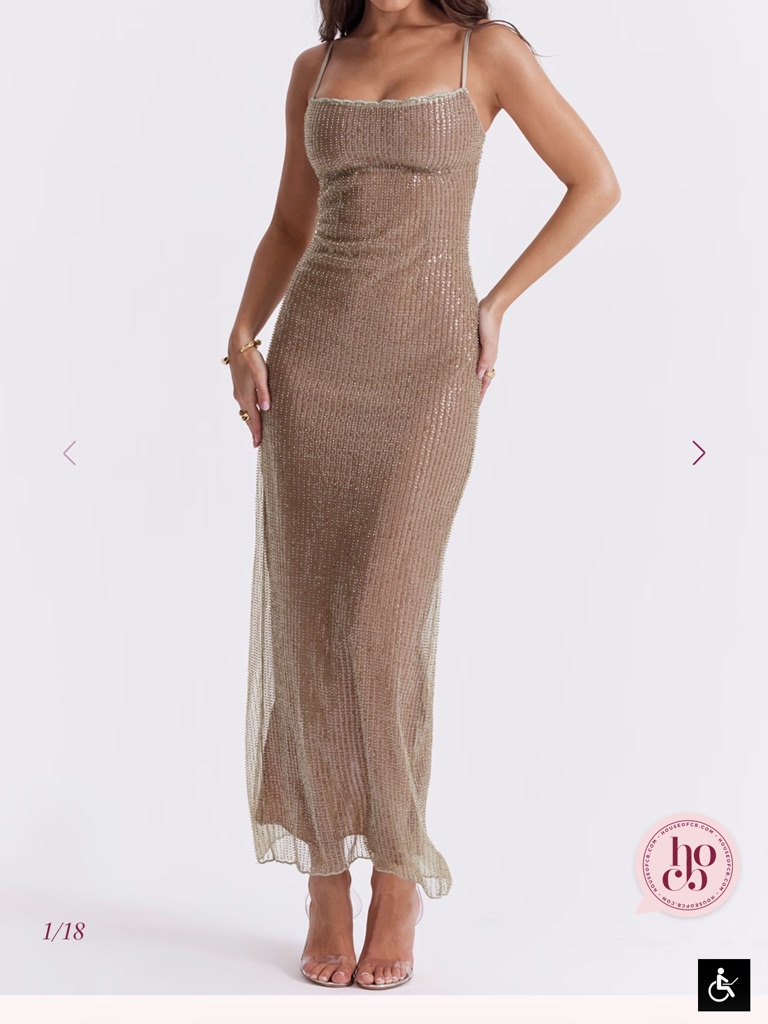 House Of Cb Alondra Dress Beaded Maxi